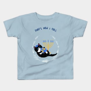 Hanukkah Gift for Cat Lover Kids T-Shirt